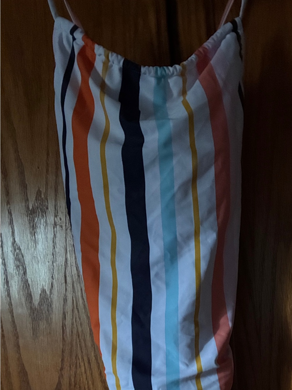 Kona Sol Colorful Vertical Striped Bikini Top - Size L